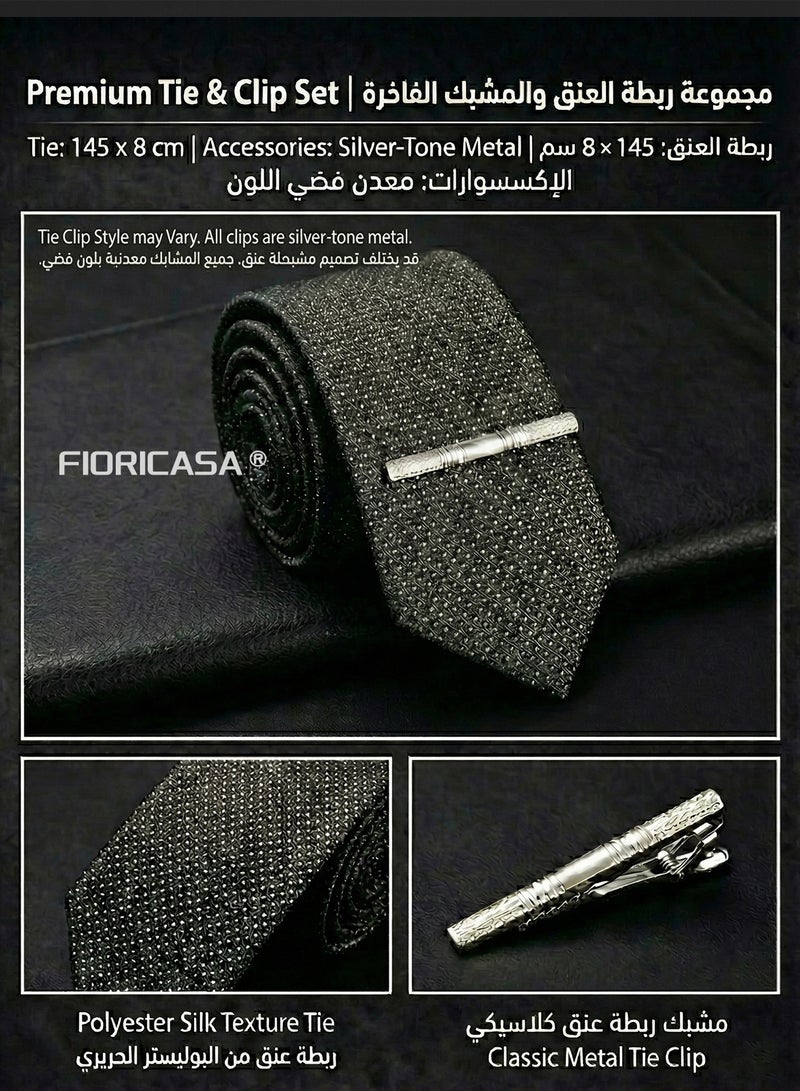 FIORICASA Premium Men’s 8-Piece Gift Set with Watch, Wallet, Belt, Tie, Tie Clip, Pen & Accessories – Elegant Business Collection - Image 5